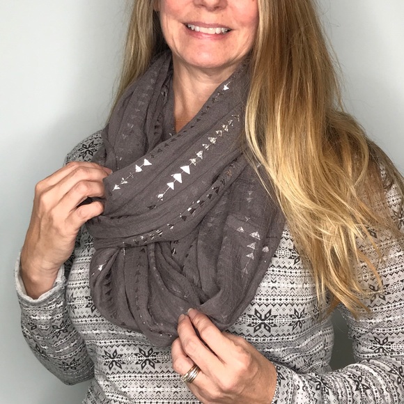 Gray & Silver Infinity Scarf - Picture 1 of 4